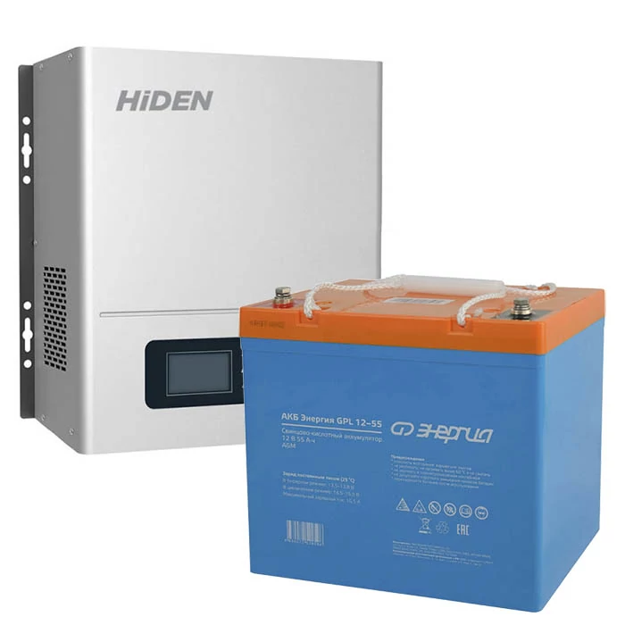 Комплект ИБП для котла Hiden Control HPS20-0612N настенный + Аккумулятор GPL 55 Ач, 300Вт-120мин