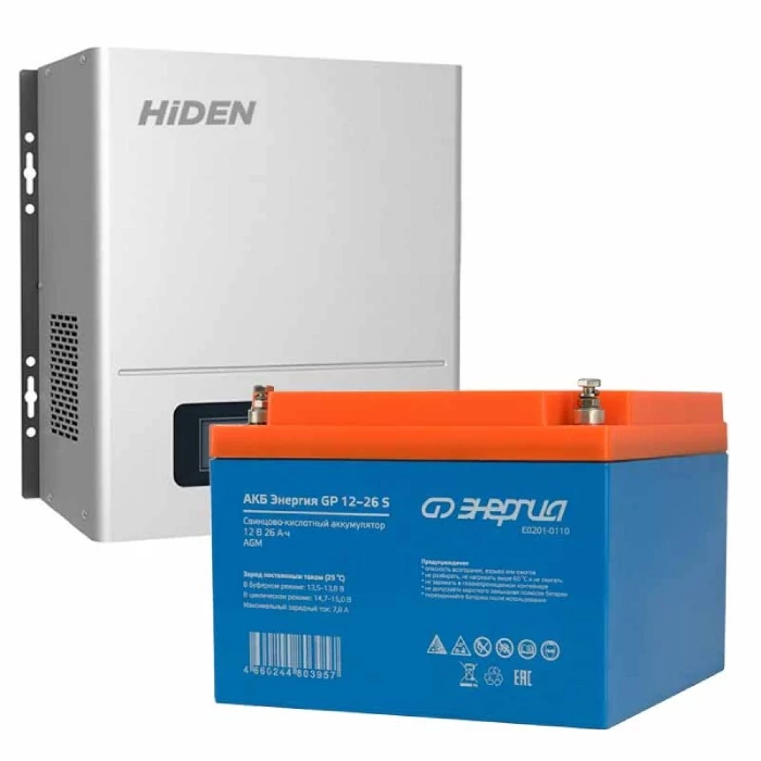 Комплект ИБП для котла Hiden Control HPS20-0312N настенный + Аккумулятор GP S 26 Ач, 300Вт-50мин