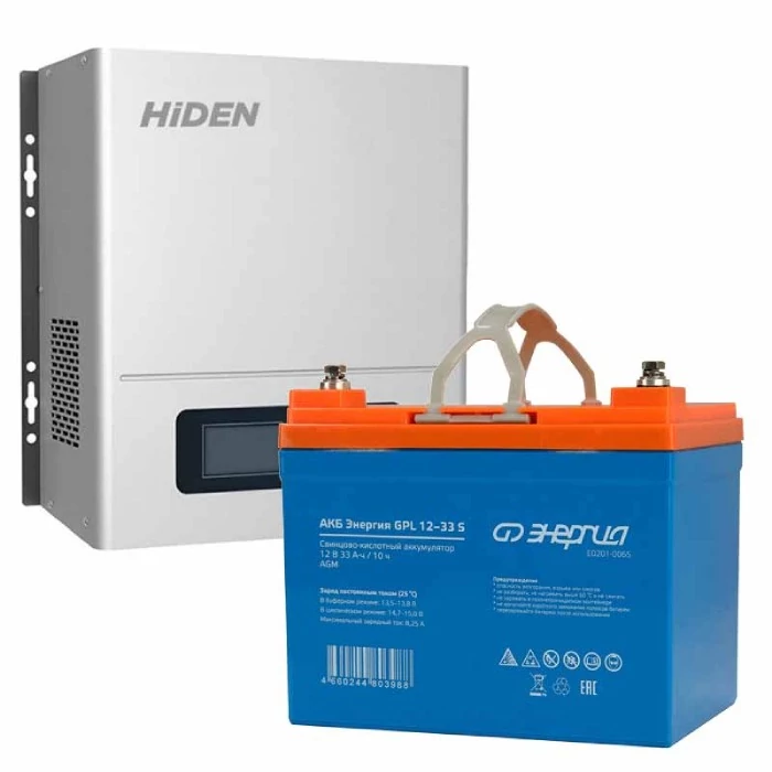 Комплект ИБП для котла Hiden Control HPS20-0312N настенный + Аккумулятор GPL S 33 Ач, 300Вт-60мин