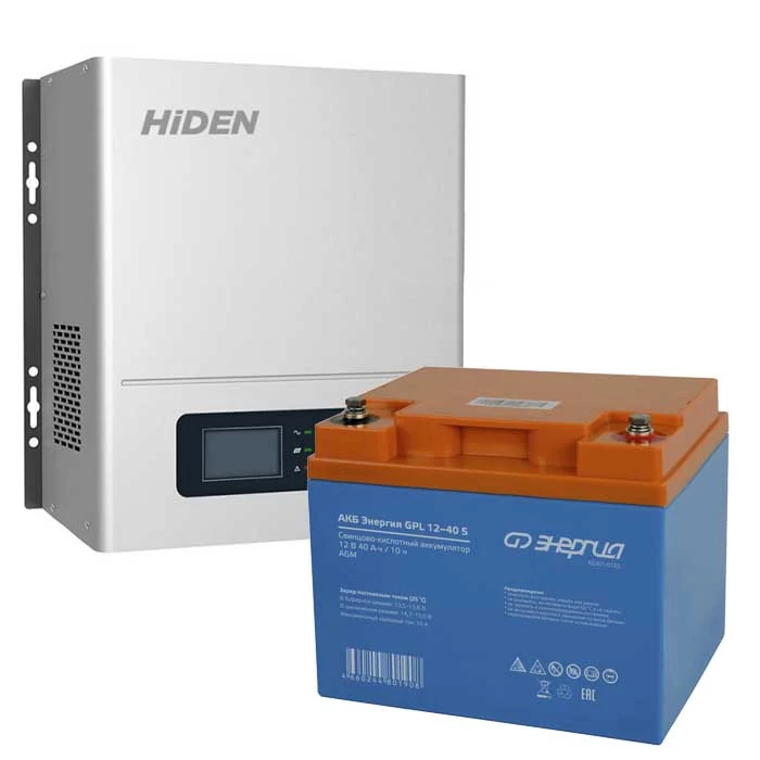 Комплект ИБП для котла Hiden Control HPS20-0612N настенный + Аккумулятор GPL S 40 Ач, 300Вт-120мин