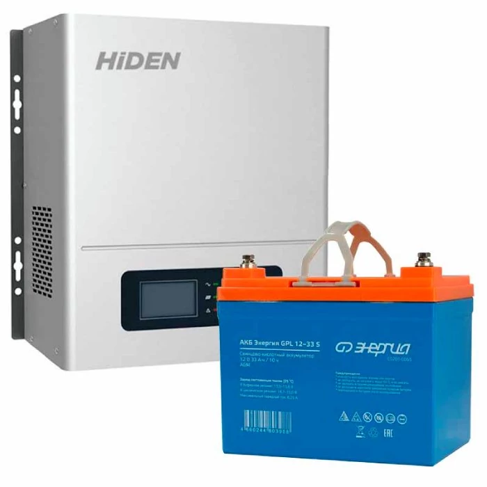 Комплект ИБП для котла Hiden Control HPS20-1012N настенный + Аккумулятор GPL S 33 Ач, 300Вт-60мин