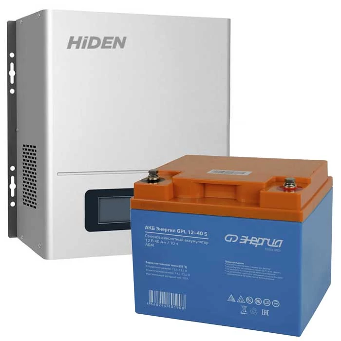 Комплект ИБП для котла Hiden Control HPS20-1012N настенный + Аккумулятор GPL S 40 Ач, 300Вт-120мин