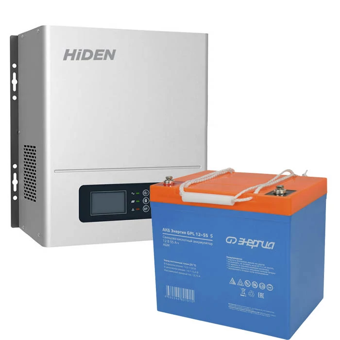 Комплект ИБП для котла Hiden Control HPS20-0612N настенный + Аккумулятор GPL S 55 Ач, 300Вт-120мин