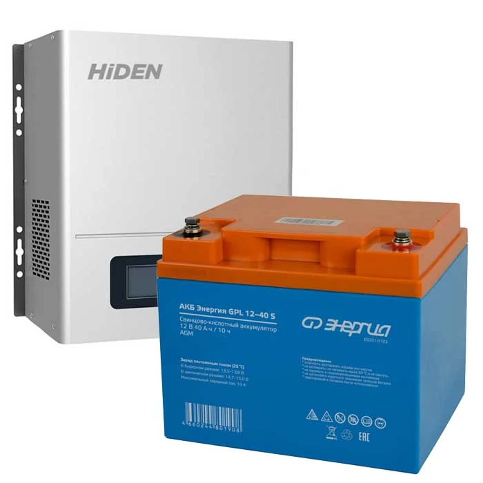 Комплект ИБП для котла Hiden Control HPS20-0312N настенный + Аккумулятор GPL S 40 Ач, 300Вт-120мин
