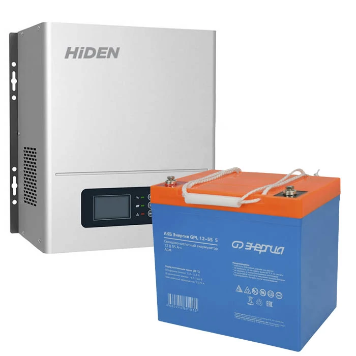 Комплект ИБП для котла Hiden Control HPS20-0312N настенный + Аккумулятор GPL S 55 Ач, 300Вт-120мин